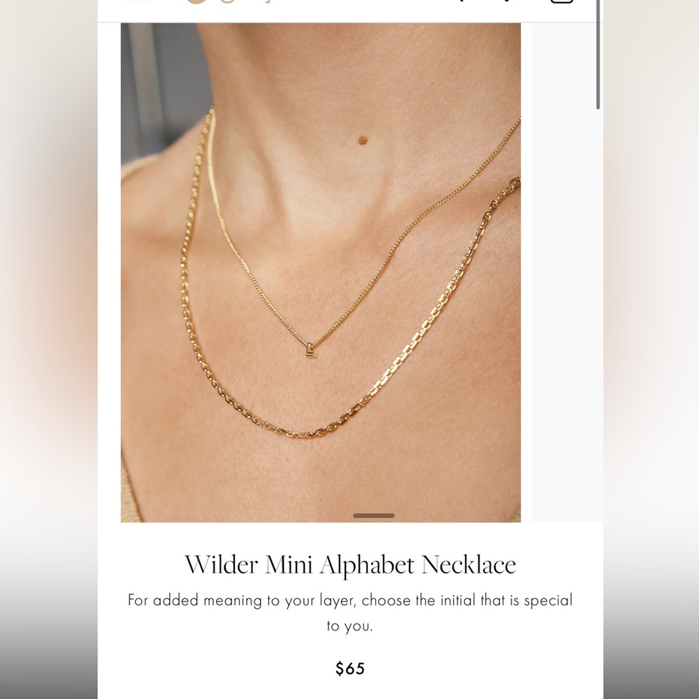 Gorjana Gold mini alphabet Necklace - Picture 4 of 5